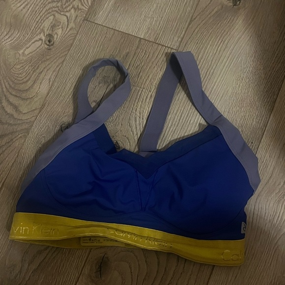Calvin Klein Blue and Yellow Sports Bra - Picture 2 of 4